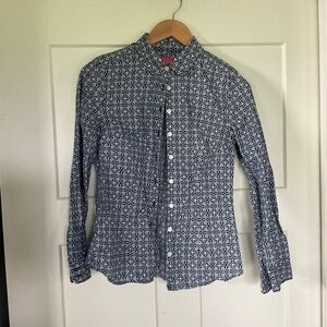 Women’s Charles Tyrwhitt Button Down Blouse Shirt Floral Geometric Size 4